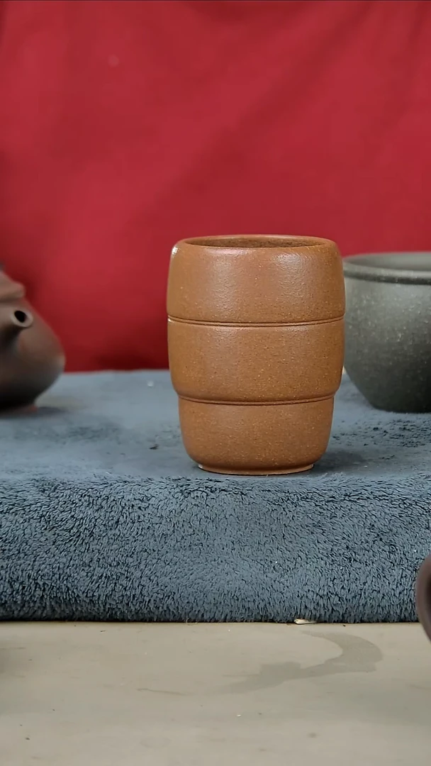茶壶紫砂红降坡杯子半手工140