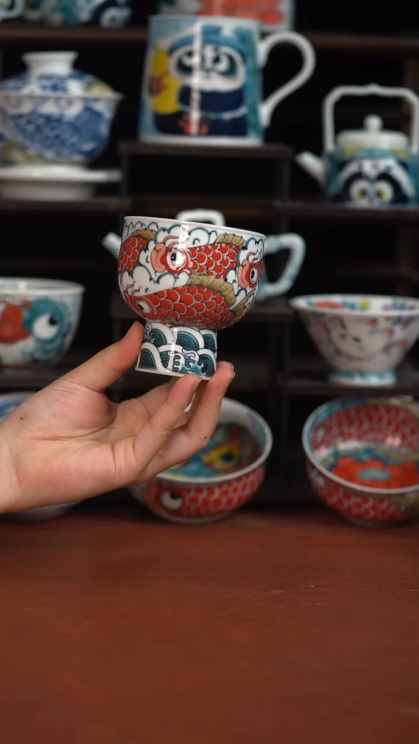 老师作品九鱼高足杯（微瑕福利）
