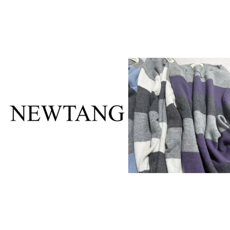 【条纹】减龄撞色条纹针织衫女休闲百搭薄款显瘦上衣