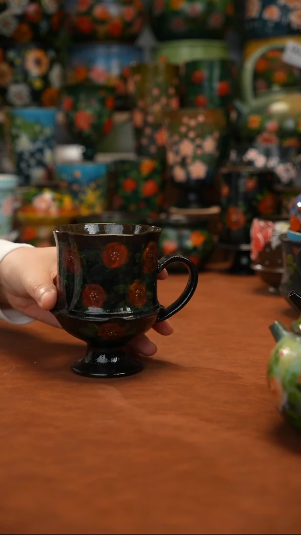 紫砂油画   釉下彩   杯子