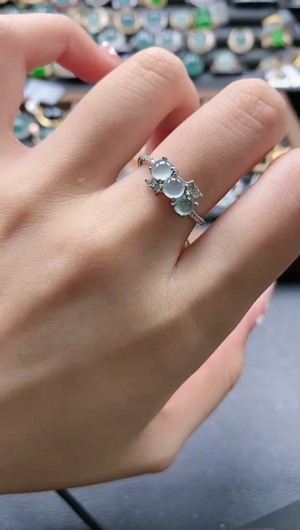 【闪购商品】翡翠戒指银S925镶嵌5151-5