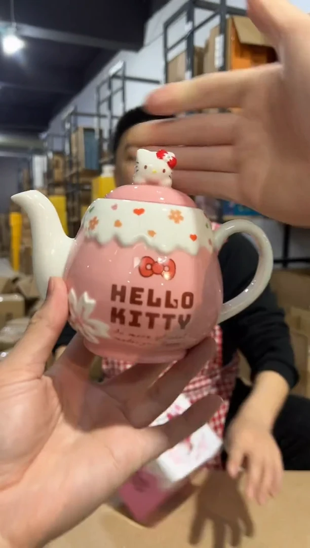 【闪购商品】杯原盒kt猫樱花茶壶