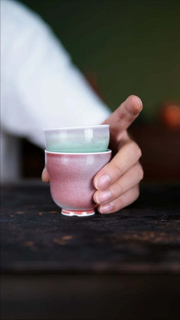 杯子格****喜景德镇纯手工陶瓷豇豆红