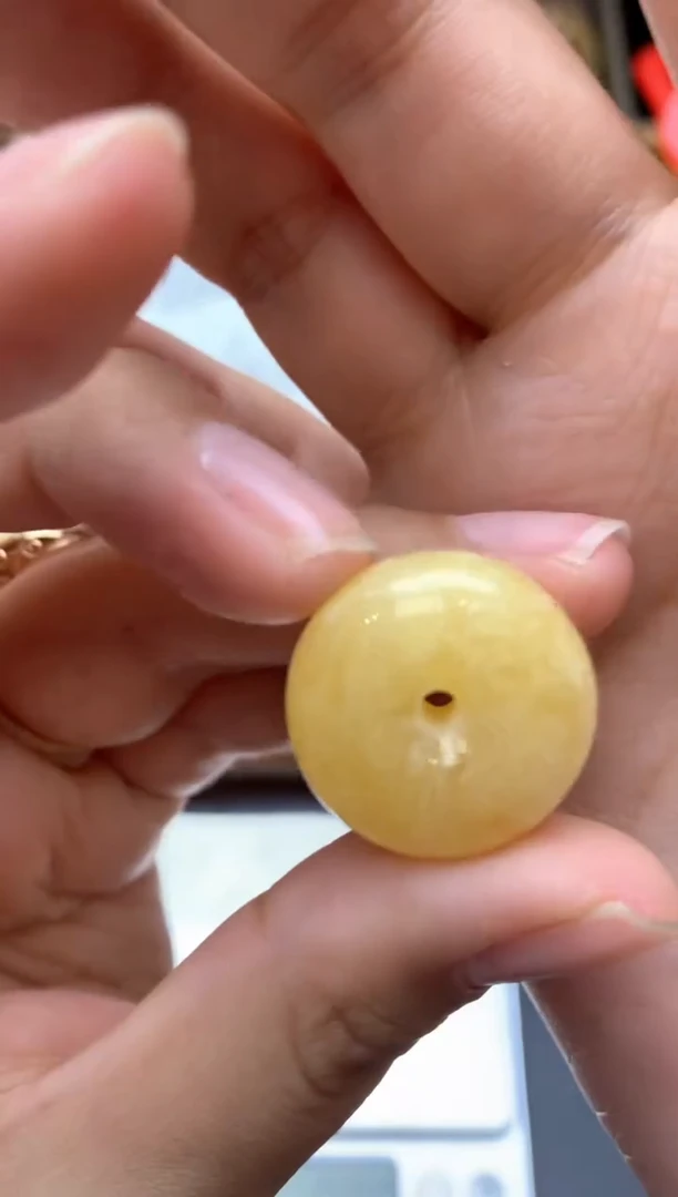 【闪购商品】琥珀珠宝奇石未镶嵌098琥珀蜜蜡花粉有纹小坑介意勿拍