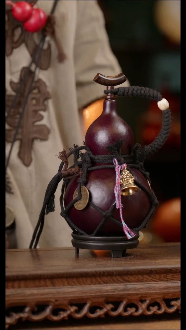 326号精品天然大漆工艺防渗内胆酒葫芦~