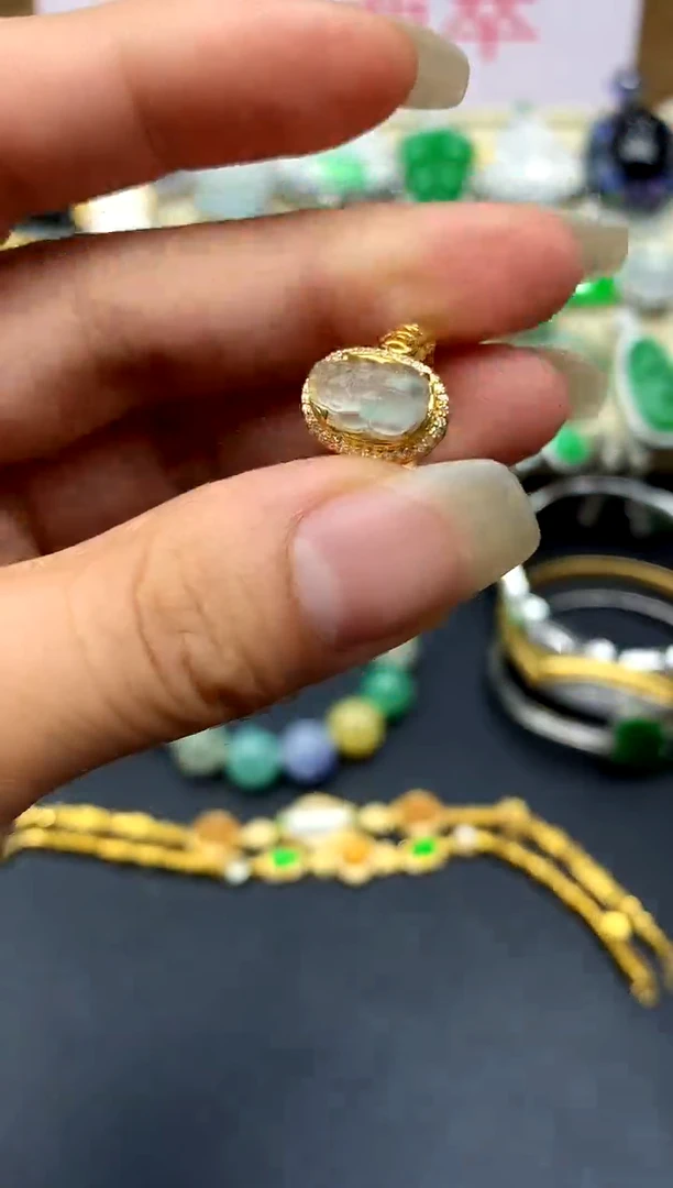 18K金镶嵌戒指翡翠155-中国好珍宝1