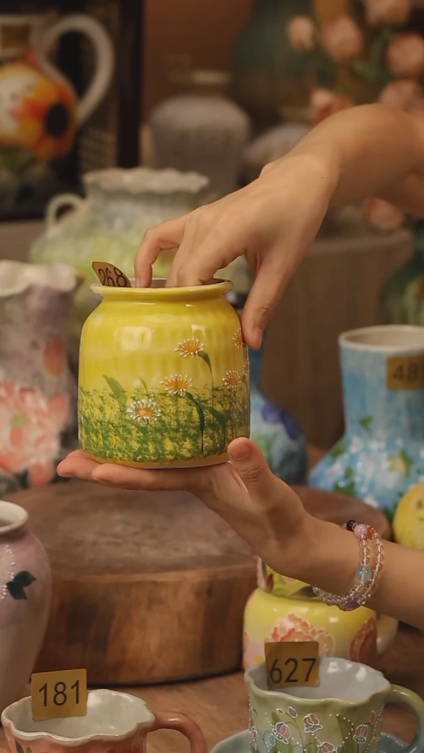 陶瓷268景德镇设计师手作花器摆件侘寂风
