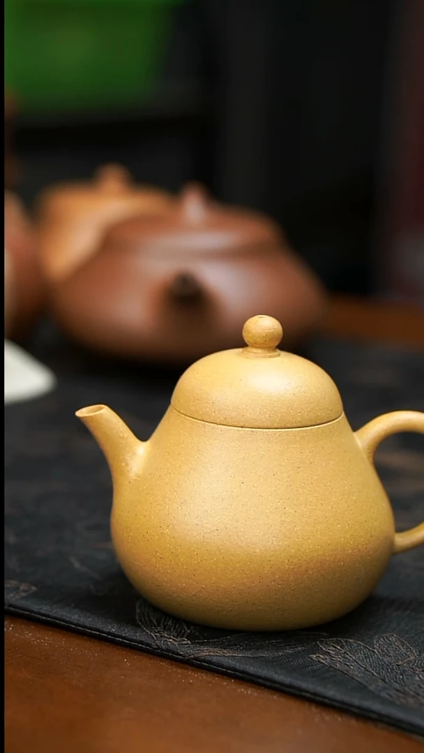茶壶紫砂梨皮黄金段光素壶