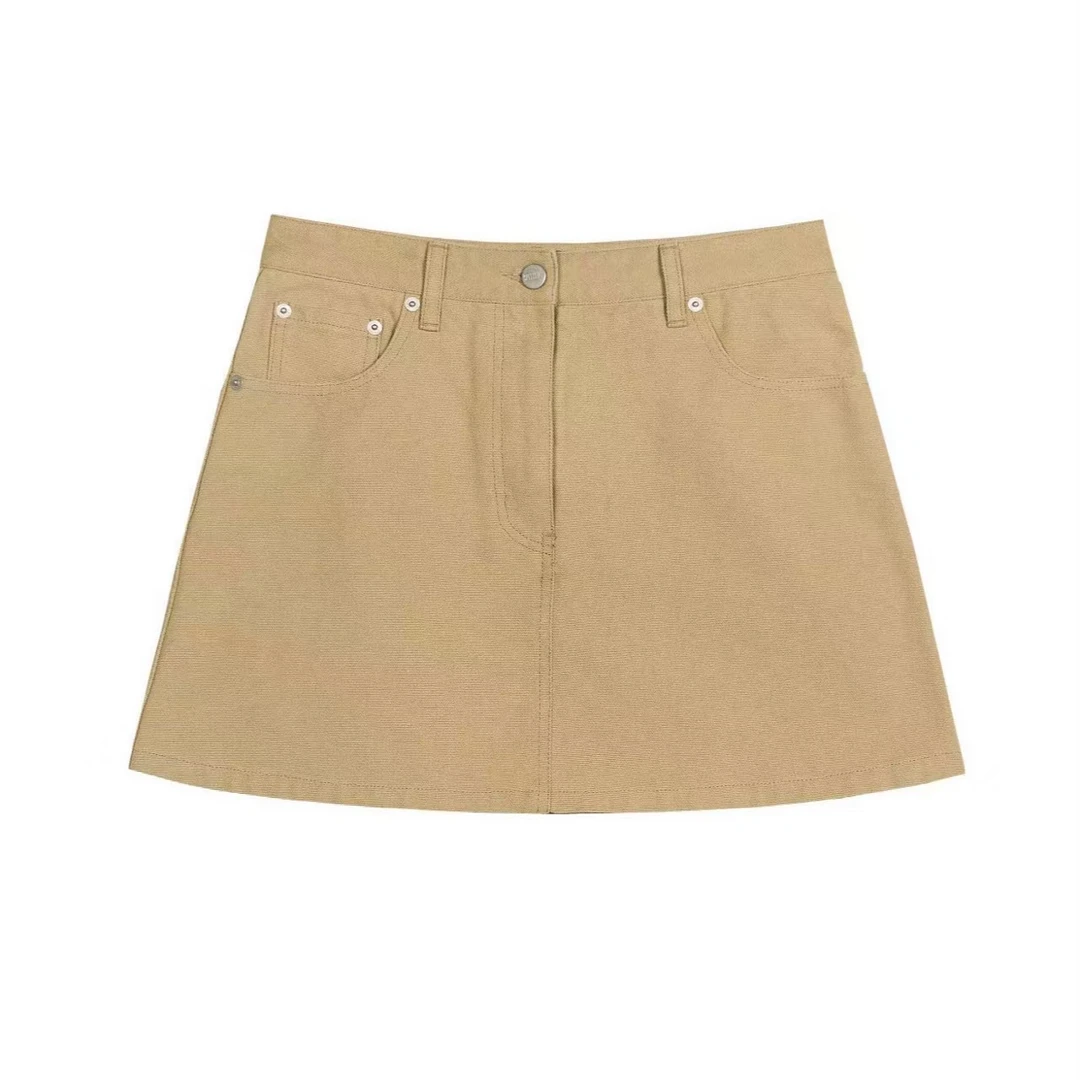 SPELLEDIT复古帆布短裙/NO退换