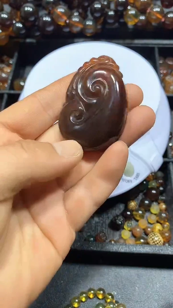 琥珀未镶嵌耳饰天然缅甸琥珀挂坠