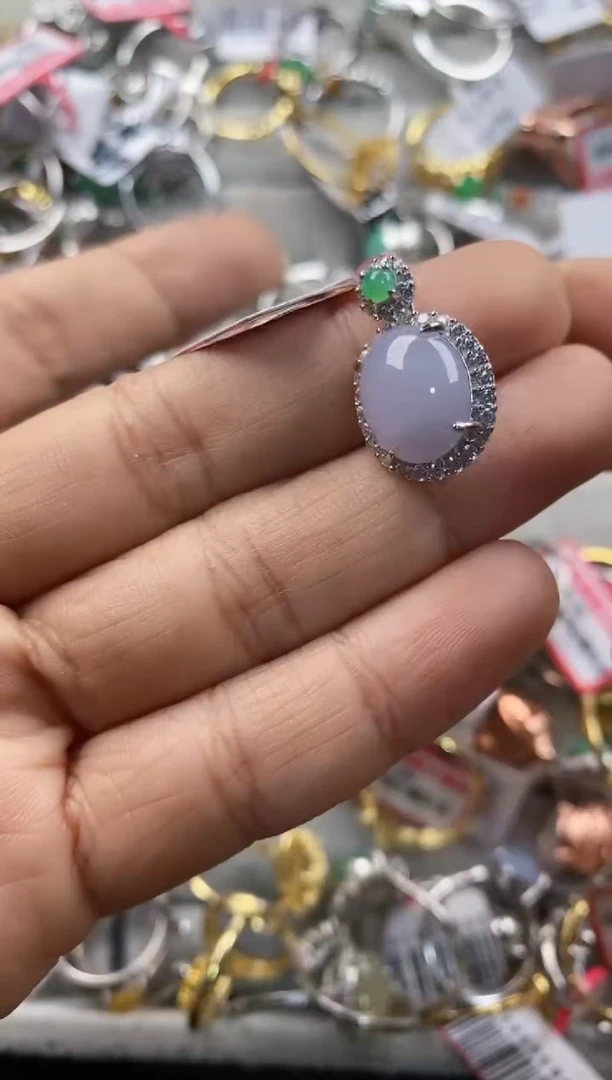 银S925镶嵌戒指翡翠2222----9