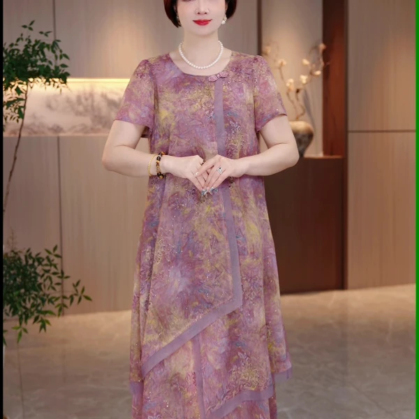 夏季新款大码女装连衣裙遮肉显瘦加肥加大款显瘦高级感时尚简约