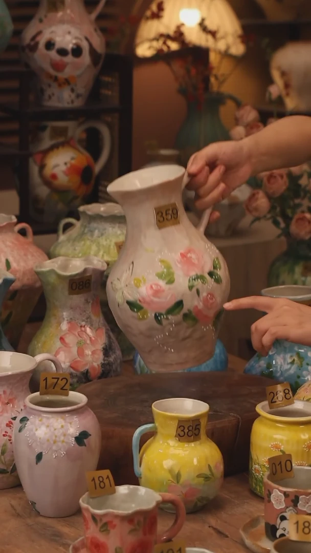 陶瓷359景德镇设计师手作花器摆件侘寂风