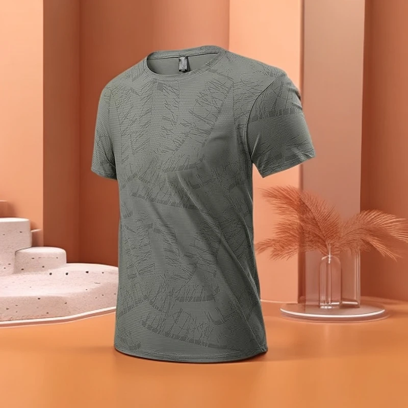 2025休闲速干男装T恤半袖夏季上衣薄款健身透气跑步男款时尚圆领