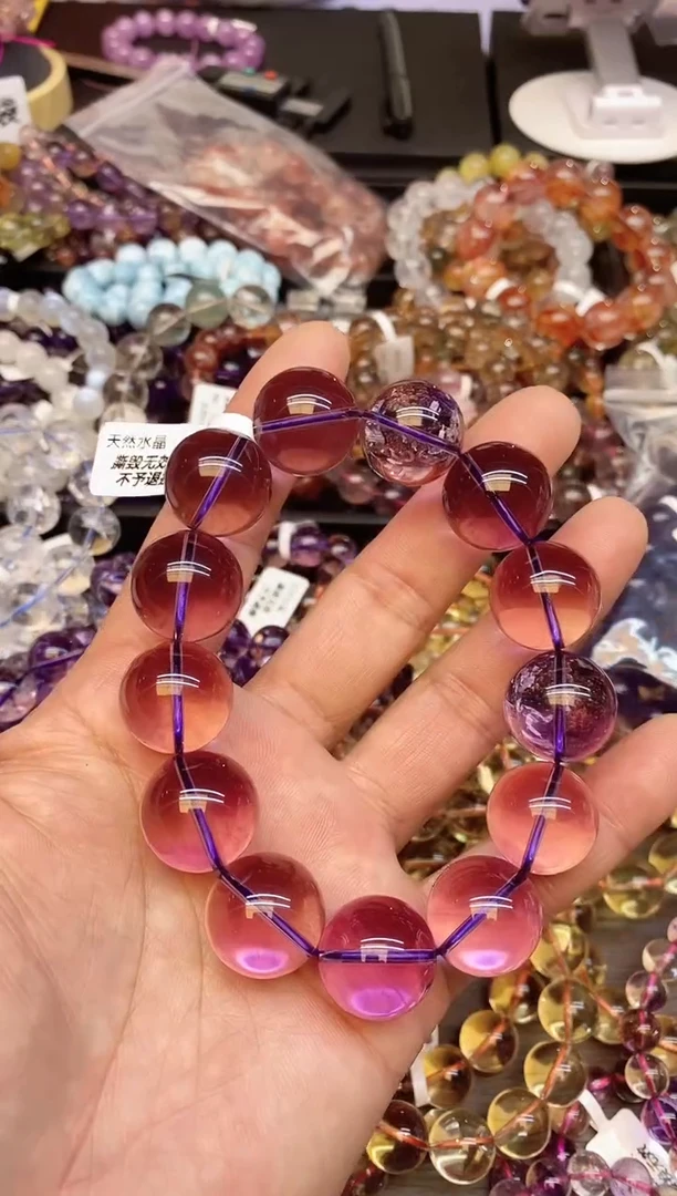 【闪购商品】水晶手链未镶嵌b55 紫水晶18mm+