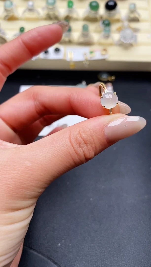 【闪购商品】翡翠戒指银S925镶嵌缅甸翡翠2   3+1