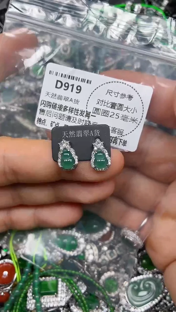 颈饰未镶嵌翡翠D919耳钉