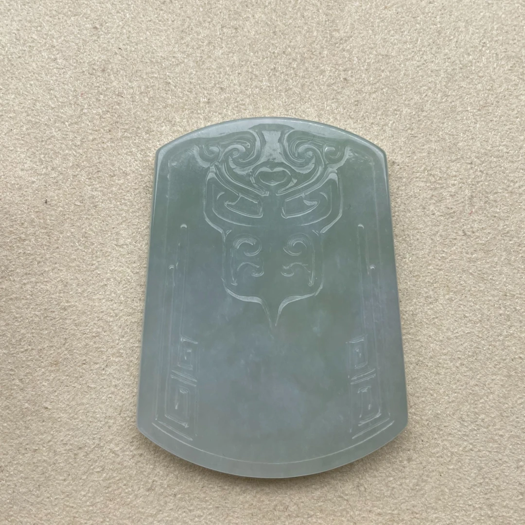 天然翡翠A仿古无事牌百搭时尚精美吊坠挂坠精美雕刻项坠平安无事