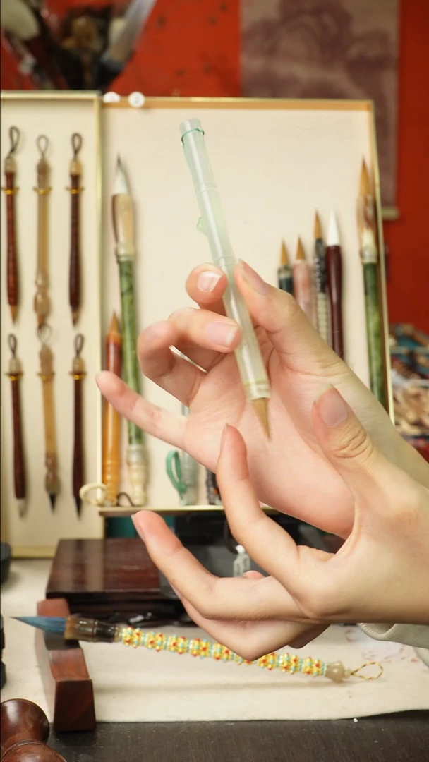 孤品高货毛笔链接 清水试笔 蘸墨不退