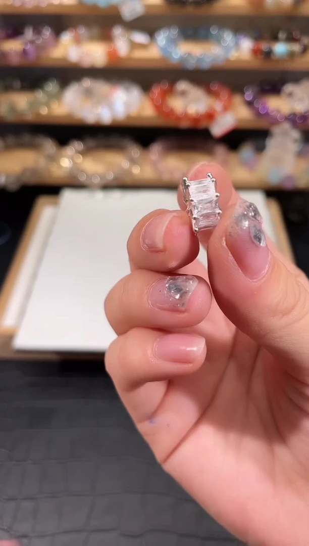 水晶手链未镶嵌银色长方形锆石配件多样性发一