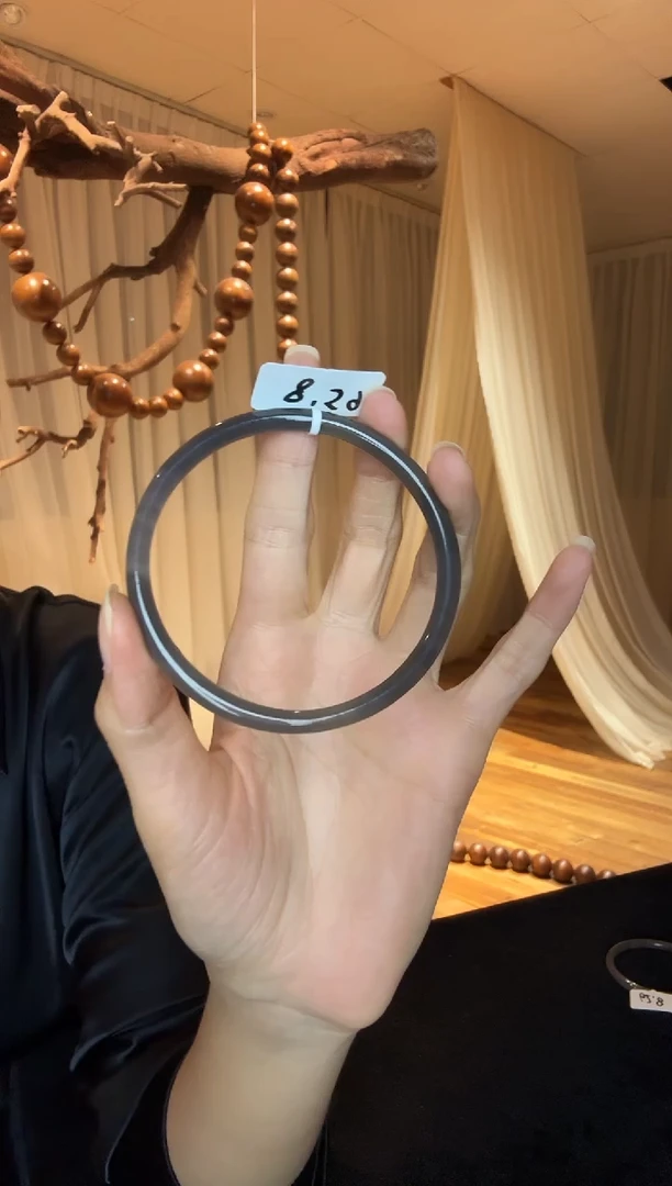 未镶嵌手镯和田玉烟紫叮当镯65.8