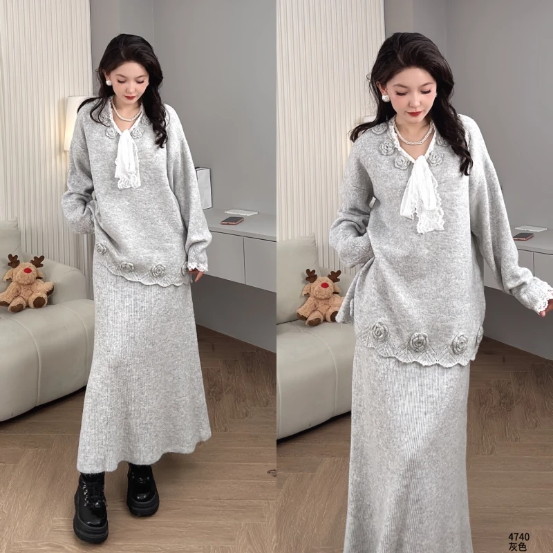 Saeda品牌女装秋冬温柔毛衣套装YF4740