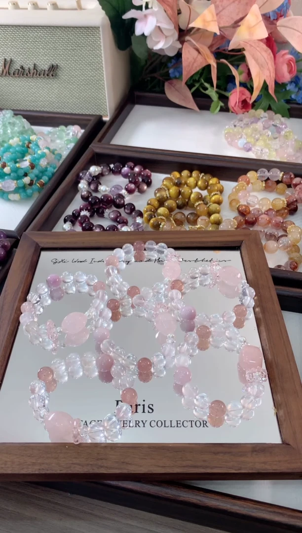 未镶嵌手链水晶白水草莓晶水晶杨桃粉钻环  D-J021-25