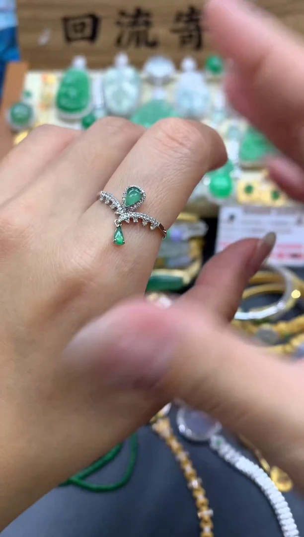 【闪购商品】翡翠戒指18K金镶嵌195-中国好珍宝