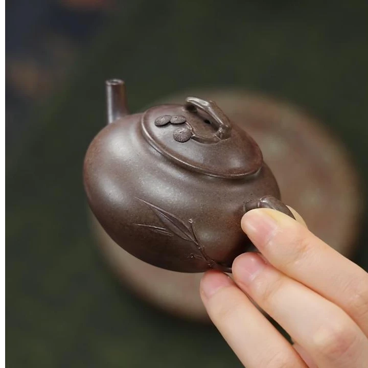 汪汪茶器 三足-竹 柴烧 100cc 家用紫砂壶 DLG