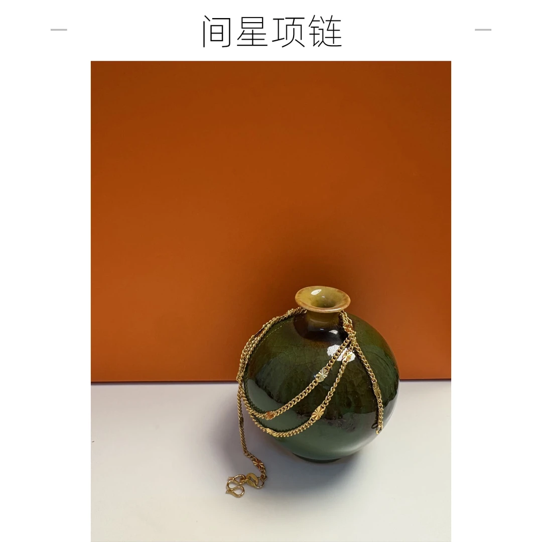 合金项链 CUICANJI合金复古间星项链饰品气质优雅闪闪发光百搭