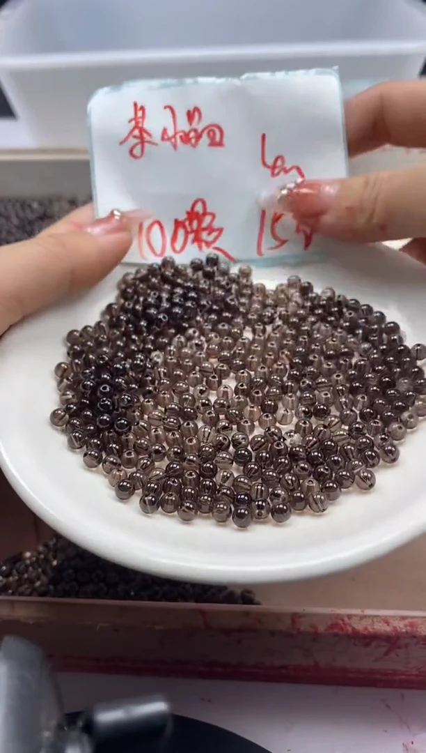 【闪购商品】水晶颈饰未镶嵌w757茶水晶4mm*100颗