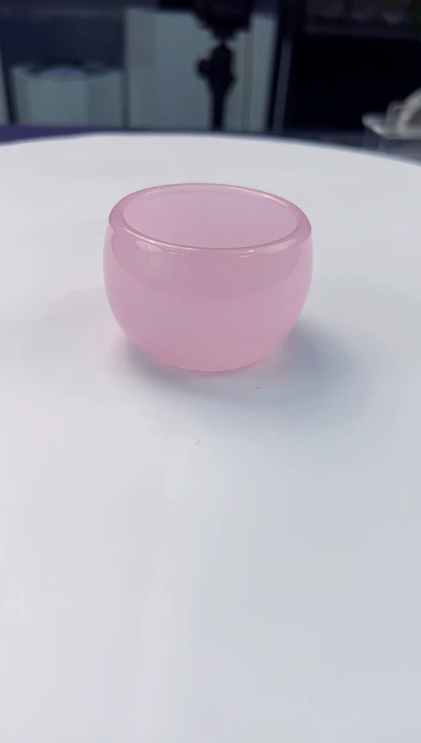 琉璃手工艺品古法琉璃粉色杯子摆件