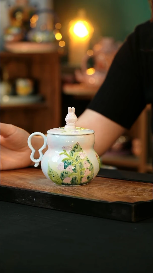 杯手绘心瓷陶瓷浮力