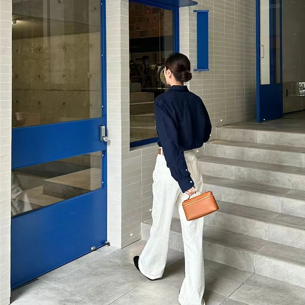 【第二层肌肤】美式复古Polo亚麻衬衫VTT240302