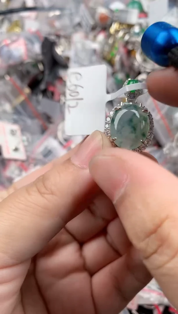 银S925镶嵌戒指翡翠555   10