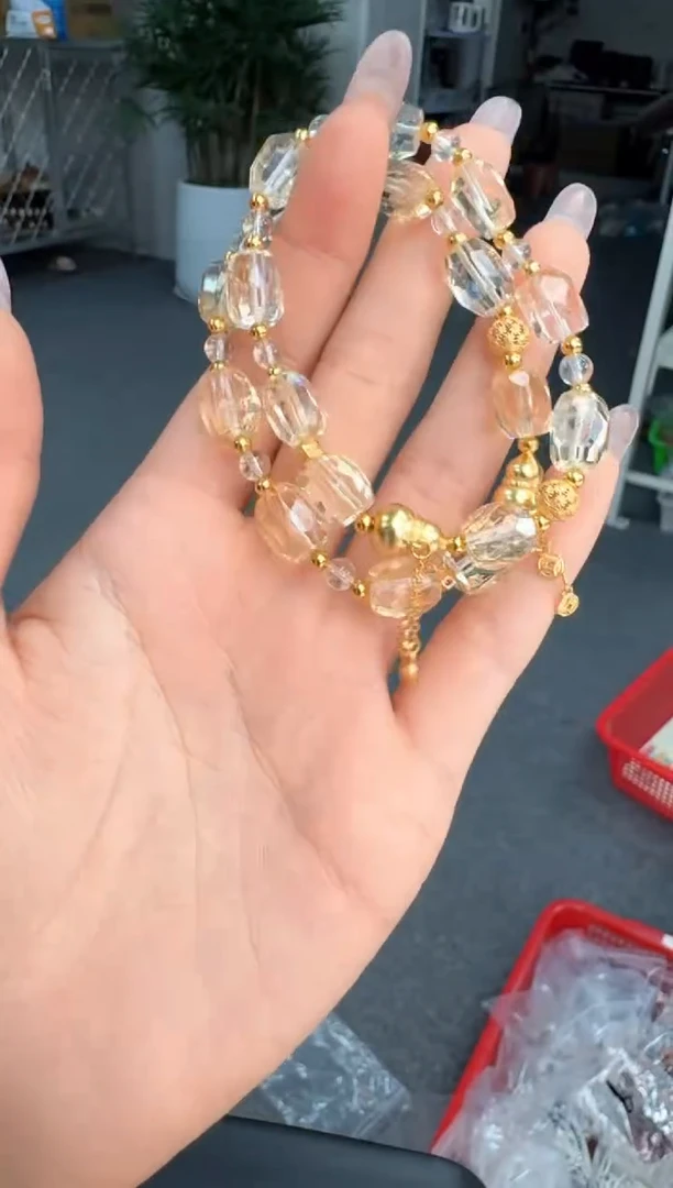 水晶手链银S925镶嵌黄水随行设计款发货多样性发其一