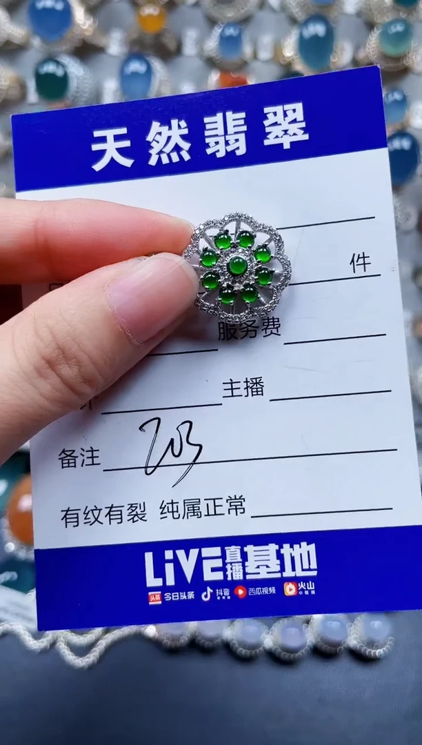 颈饰银S925镶嵌翡翠203