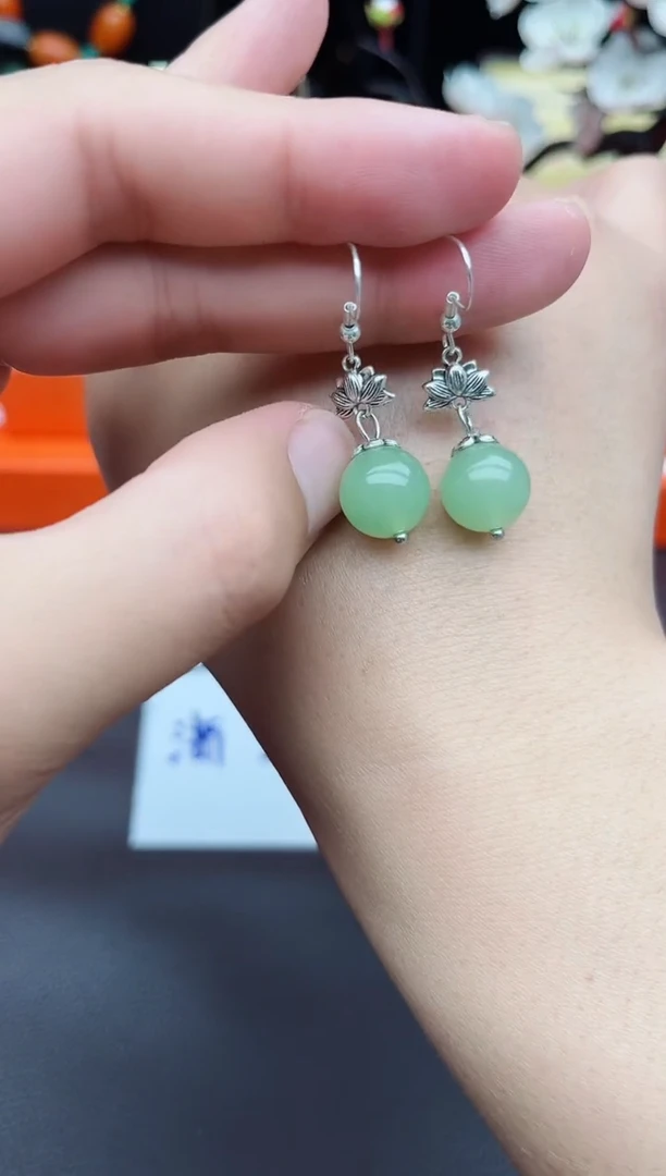 玛瑙/玉髓耳饰银S925镶嵌427000