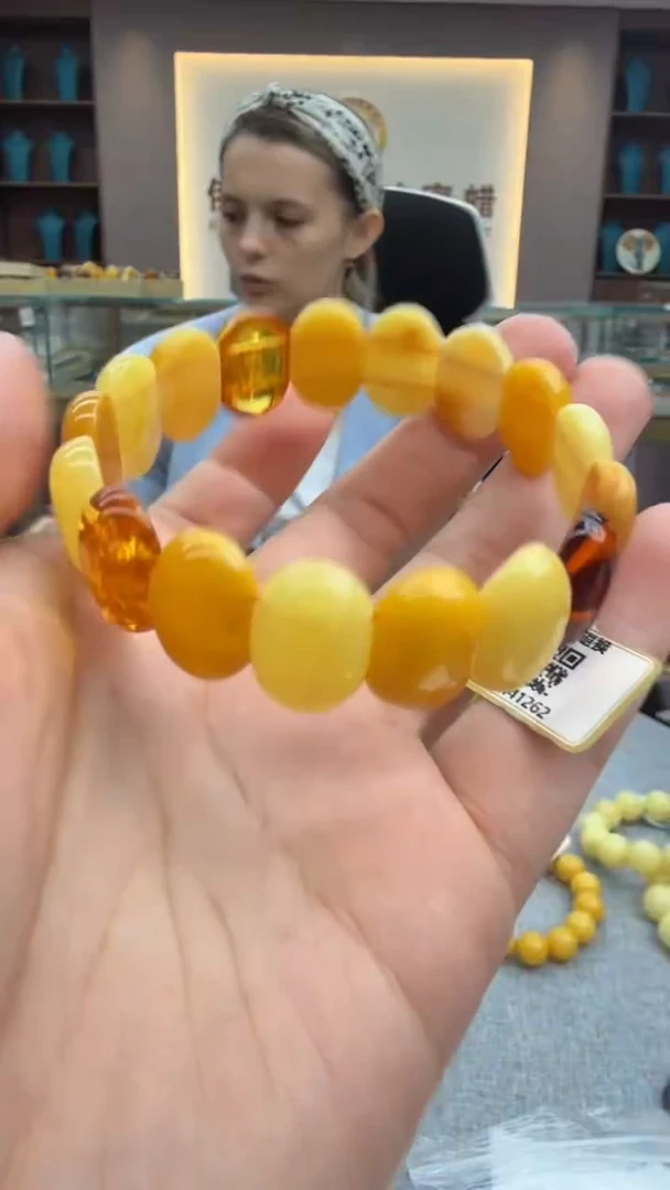 手链琥珀未镶嵌90秒拍号假一罚三