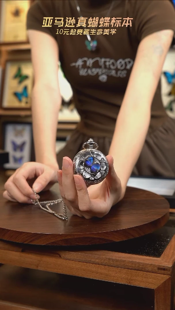 雅灰蝶怀表简约版