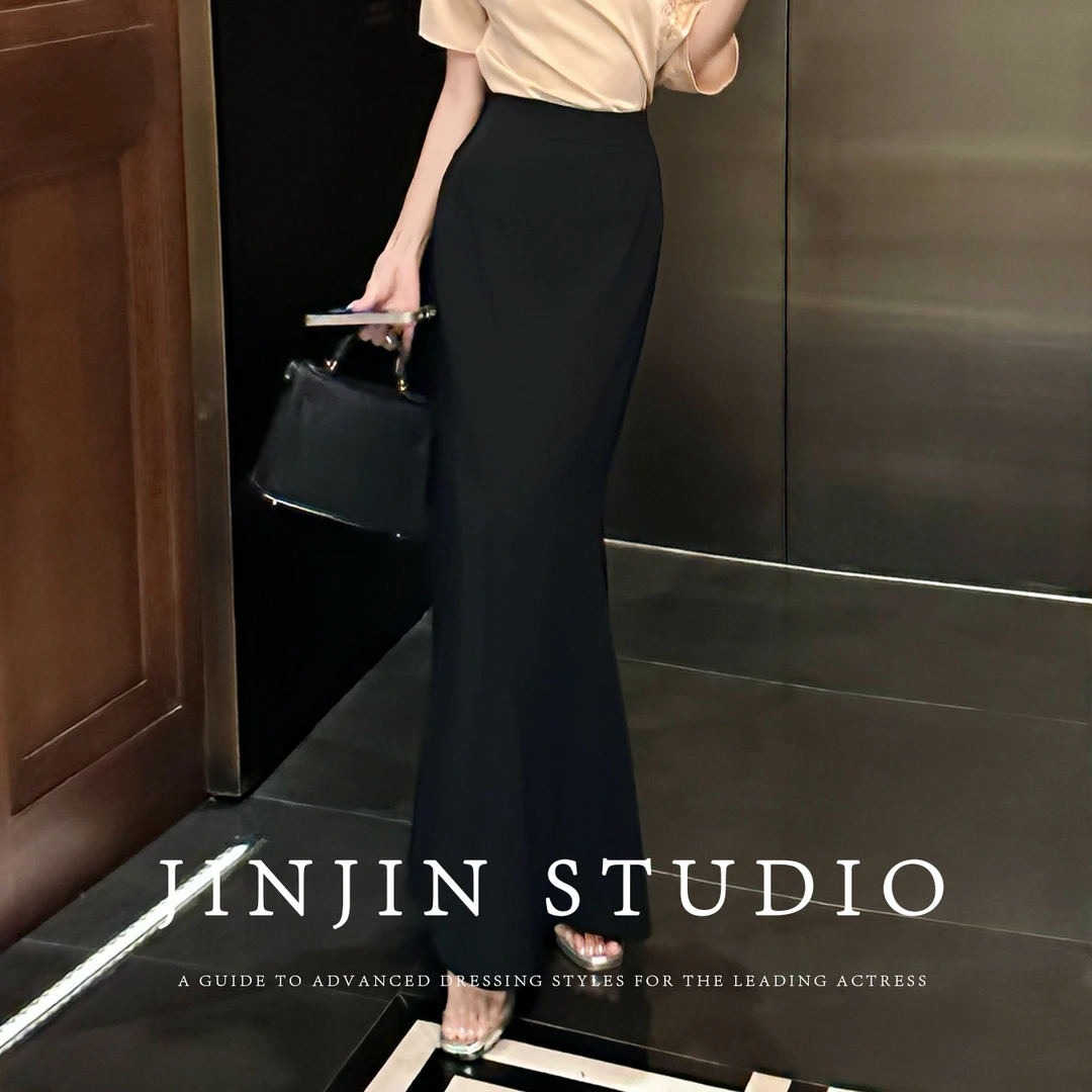 MD进进原创【高贵人鱼】2025早秋气质显瘦百搭鱼尾裙简约显瘦半身裙