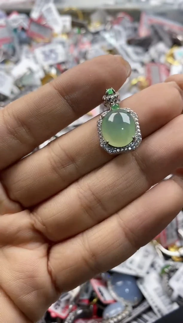 翡翠戒指银S925镶嵌101010   6