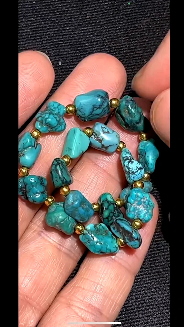 未镶嵌绿松石手串pz603-31老绿松石手串