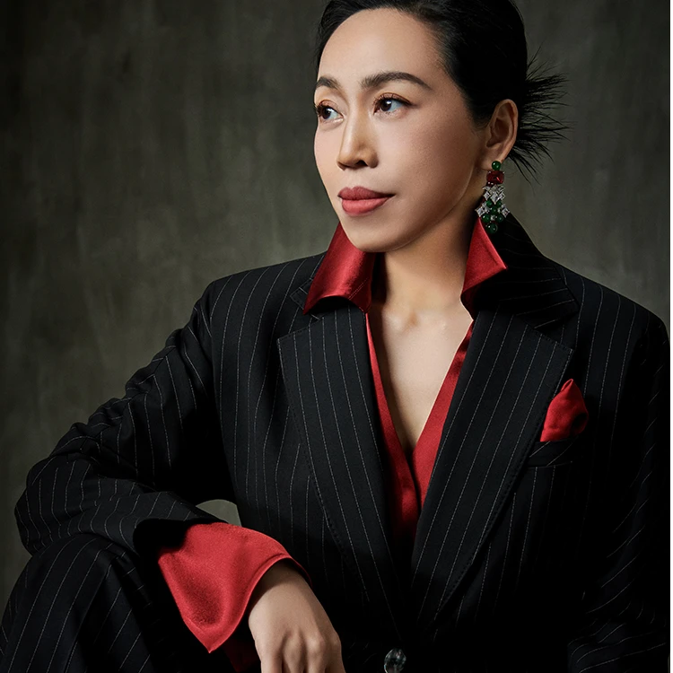 琴老板爱品纱【高阶线条】气质时尚条纹职业高级秋冬西装E5SJ199WQK