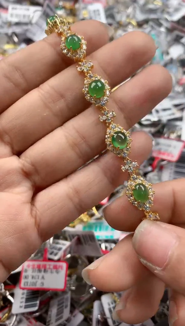 银S925镶嵌戒指翡翠999---6