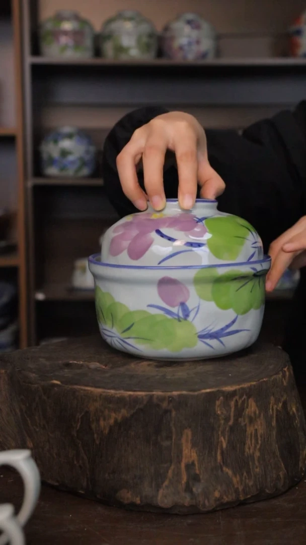 【闪购商品】椿野6.5寸锤纹炖盅（紫荷）C160