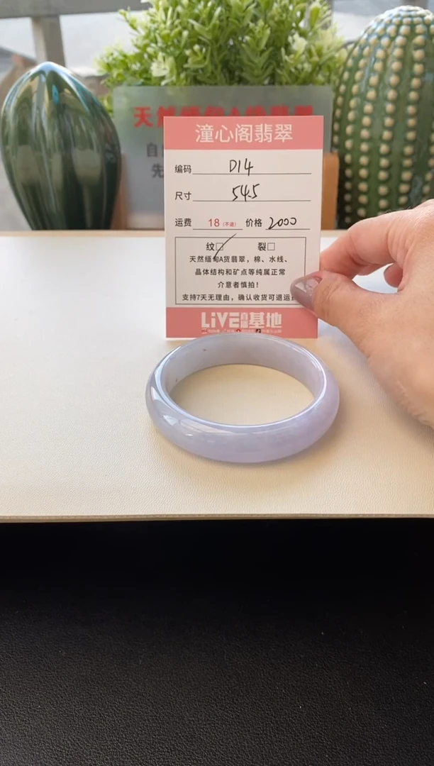 未镶嵌手镯翡翠圈口54.5编码D14