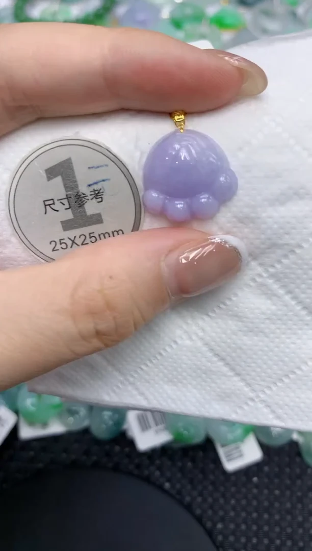 颈饰18K金镶嵌翡翠111111111