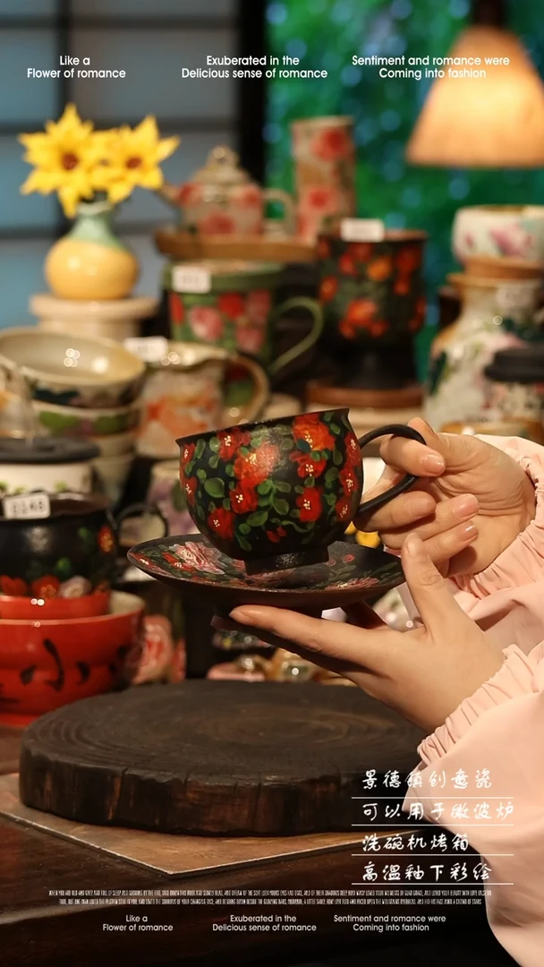 陶瓷景德镇高温釉下彩手工手绘款式