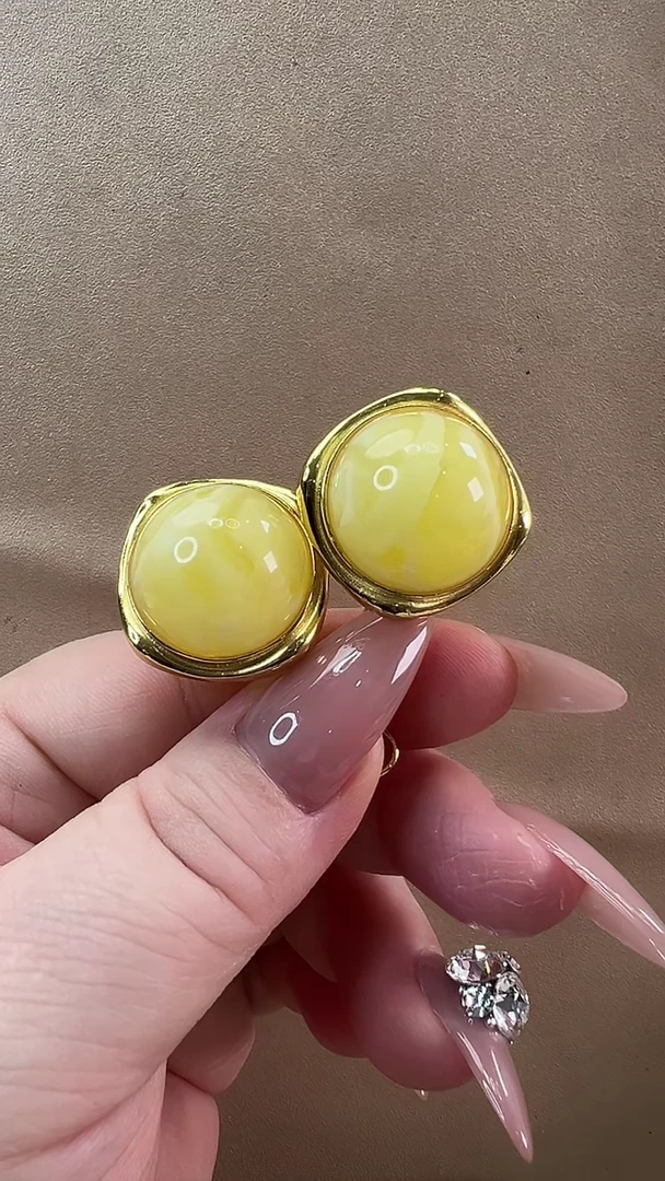 【闪购商品】琥珀耳饰未镶嵌耳环